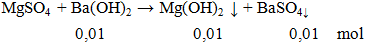 MgSO4 + Ba(OH)2 → Mg(OH)2 ↓ + BaSO4 ↓ | MgSO4 ra Mg(OH)2 (ảnh 1)