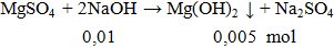 MgSO4 + NaOH → Mg(OH)2 ↓ + Na2SO4 | MgSO4 ra Mg(OH)2 (ảnh 1)
