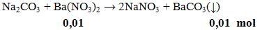 Na2CO3 + Ba(NO3)2 → 2NaNO3 + BaCO3(↓) | Na2CO3 ra NaNO3 (ảnh 1)