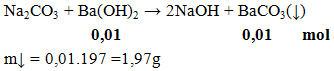 Na2CO3 + Ba(OH)2 → 2NaOH + BaCO3(↓) | Na2CO3 ra NaOH (ảnh 1)