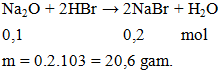 Na2O + 2HBr → 2NaBr + H2O | Na2O ra NaBr (ảnh 2)