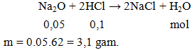 Na2O + 2HCl → 2NaCl + H2O | Na2O ra NaCl (ảnh 1)