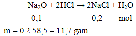 Na2O + 2HCl → 2NaCl + H2O | Na2O ra NaCl (ảnh 3)