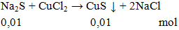 Na2S + CuCl2 → CuS ↓ + 2NaCl | Na2S ra CuS (ảnh 1)