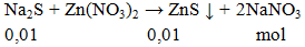 Na2S + Zn(NO3)2 → ZnS ↓ + 2NaNO3 | Na2S ra ZnS (ảnh 1)