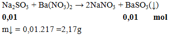 Na2SO3 + Ba(NO3)2 → 2NaNO3 + BaSO3(↓) | Na2SO3 ra NaNO3 (ảnh 1)