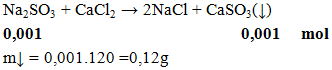 Na2SO3 + CaCl2 → 2NaCl + CaSO3(↓) | Na2SO3 ra NaCl (ảnh 1)