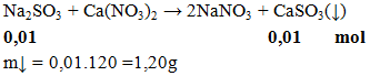 Na2SO3 + Ca(NO3)2 → 2NaNO3 + CaSO3(↓) | Na2SO3 ra NaNO3 (ảnh 1)