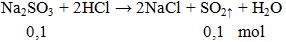 Na2SO3 + 2HCl → 2NaCl + SO2↑ + H2O | Na2SO3 ra SO2 (ảnh 1)