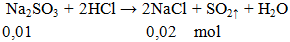 Na2SO3 + 2HCl → 2NaCl + SO2↑ + H2O | Na2SO3 ra SO2 (ảnh 2)