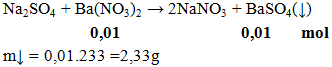 Na2SO4 + Ba(NO3)2 → 2NaNO3 + BaSO4(↓) | Na2SO4 ra NaNO3 (ảnh 1)