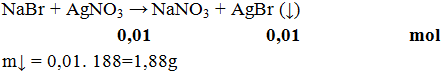 NaBr + AgNO3 → NaNO3 + AgBr (↓) | NaBr ra NaNO3 (ảnh 1)