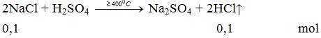 2NaCl + H2SO4 -≥400oC→ Na2SO4 + 2HCl↑ | NaCl ra Na2SO4  (ảnh 2)