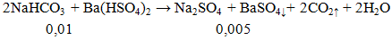 2NaHCO3 + Ba(HSO4)2 → Na2SO4 + BaSO4↓+ 2CO2↑ + 2H2O | NaHCO3 ra Na2SO4 (ảnh 3)