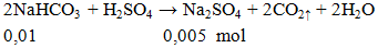 2NaHCO3 + H2SO4 → Na2SO4 + 2CO2↑ + 2H2O | NaHCO3 ra Na2SO4 (ảnh 2)