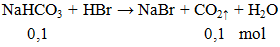 NaHCO3 + HBr → NaBr + CO2↑ + H2O | NaHCO3 ra NaBr  (ảnh 1)