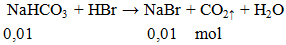 NaHCO3 + HBr → NaBr + CO2↑ + H2O | NaHCO3 ra NaBr  (ảnh 2)