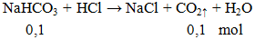 NaHCO3 + HCl → NaCl + CO2↑ + H2O | NaHCO3 ra NaCl (ảnh 1)