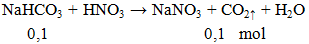 NaHCO3 + HNO3 → NaNO3 + CO2↑ + H2O | NaHCO3 ra NaNO3 (ảnh 1)