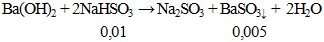 Ba(OH)2 + 2NaHSO3 → Na2SO3 + BaSO3↓ + 2H2O | Ba(OH)2 ra BaSO3 (ảnh 1)
