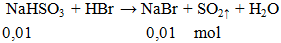 NaHSO3 + HBr → NaBr + SO2 ↑ + H2O | NaHSO3 ra NaBr (ảnh 2)