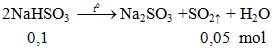 Nhiệt phân 2NaHSO3 -to→ Na2SO3 +SO2 ↑ + H2O | NaHSO3 ra Na2SO3 (ảnh 2)