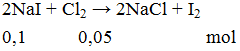 2NaI + Cl2 → 2NaCl + I2 | NaI ra NaCl (ảnh 1)