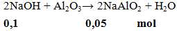 2NaOH + Al2O3 → 2NaAlO2 + H2O | NaOH ra NaAlO2 (ảnh 1)