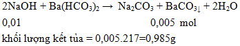 2NaOH + Ba(HCO3)2 → Na2CO3 + BaCO3↓ + 2H2O | NaOH ra Na2CO3 (ảnh 1)