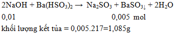 2NaOH + Ba(HSO3)2 → Na2SO3 + BaSO3↓ + 2H2O | NaOH ra Na2SO3 (ảnh 1)