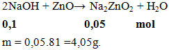 2NaOH + ZnO → Na2ZnO2 + H2O | NaOH ra Na2ZnO2 (ảnh 1)