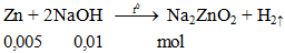 Zn + 2NaOH -to→ Na2ZnO2 + H2↑ | Zn ra Na2ZnO2 (ảnh 1)