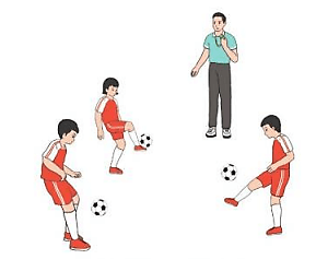 Em hãy vận dụng kĩ thuật dừng bóng bằng mu giữa bàn chân vào các trò chơi giải trí, rèn luyện nâng cao khả năng chơi bóng và phát triển thể lực. (ảnh 2)