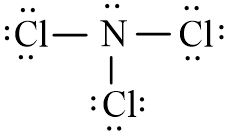 Công thức Lewis của NCl3 (Nitrogen chloride) chương trình mới (ảnh 1)