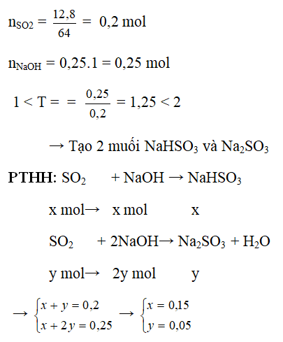 Phương pháp giải Các dạng bài toán SO2, H2S, SO3 phản ứng với dung dịch kiềm  (50 bài tập minh họa) (ảnh 1)