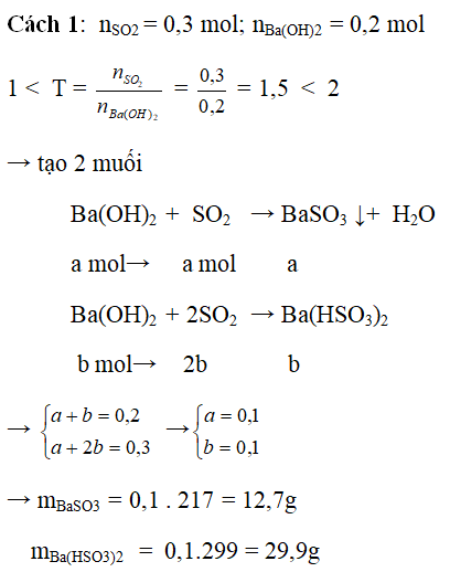 Phương pháp giải Các dạng bài toán SO2, H2S, SO3 phản ứng với dung dịch kiềm  (50 bài tập minh họa) (ảnh 2)