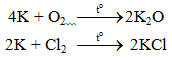 2K + Cl2 → 2KCl | K ra KCl | Cl2 ra KCl (ảnh 1)