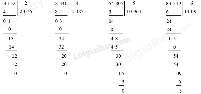 Đặt tính rồi tính Toán lớp 3 Tập 2 trang 72 Luyện tập 2 (ảnh 1)