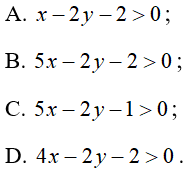 40 câu trắc nghiệm Bất phương trình bậc nhất hai ẩn (Cánh diều) có đáp án - Toán 10 (ảnh 25)