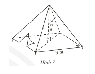Toán 8 Bài 2 (Chân trời sáng tạo): Diện tích xung quanh và thể tích của hình chóp tam giác đều, hình chóp tứ giác đều (ảnh 7)