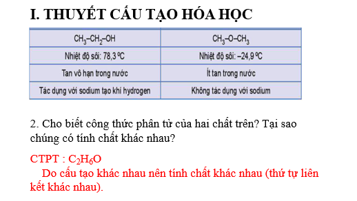 Giáo án PPT Hóa 11 (Chân trời sáng tạo) Bài 11: Cấu tạo hóa học hợp chất hữu cơ | Bài giảng điện tử Hóa 11 Chân trời sáng tạo (ảnh 8)