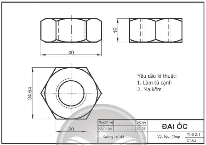 SBT Công nghệ 8 (Chân trời sáng tạo) Bài 3: Bản vẽ kĩ thuật (ảnh 5)