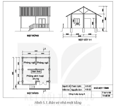 SBT Công nghệ 8 (Kết nối tri thức) Bài 5: Bản vẽ nhà (ảnh 1)