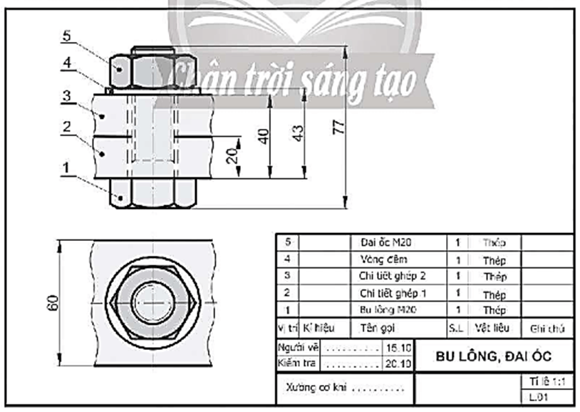 SBT Công nghệ 8 (Chân trời sáng tạo) Bài 3: Bản vẽ kĩ thuật (ảnh 2)