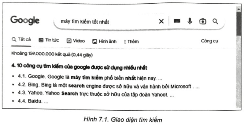 SBT Tin học 11 (Kết nối tri thức) Bài 7: Thực hành tìm kiếm thông tin trên Internet (ảnh 1)