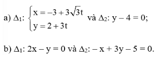Tính số đo góc giữa hai đường thẳng ∆1 và ∆2 trong mỗi trường hợp sau: (ảnh 1)