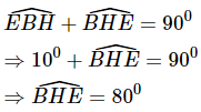 Cho tam giác ABC có góc A=100 độ  và trực tâm H. Tìm góc BHC. (ảnh 7)