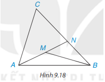 Cho điểm M nằm bên trong tam giác ABC. Gọi N là giao điểm của đường thẳng (ảnh 1)