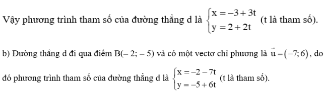 Lập phương trình tổng quát và phương trình tham số của đường thẳng d (ảnh 1)