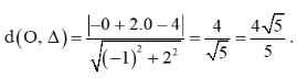 a) Tính khoảng cách từ điểm O(0; 0) đến đường thẳng ∆:  (ảnh 1)